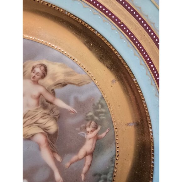 Antique Hand-Painted Gilt Royal Vienna 10.5" Plate Charger Set Of 12 (RV1000) - Picture 13 of 16